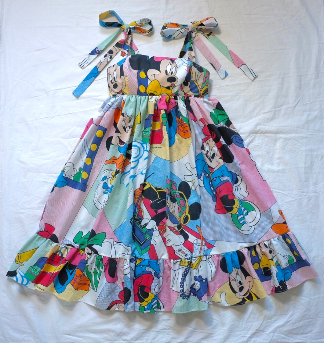 custom tie strap midi dress