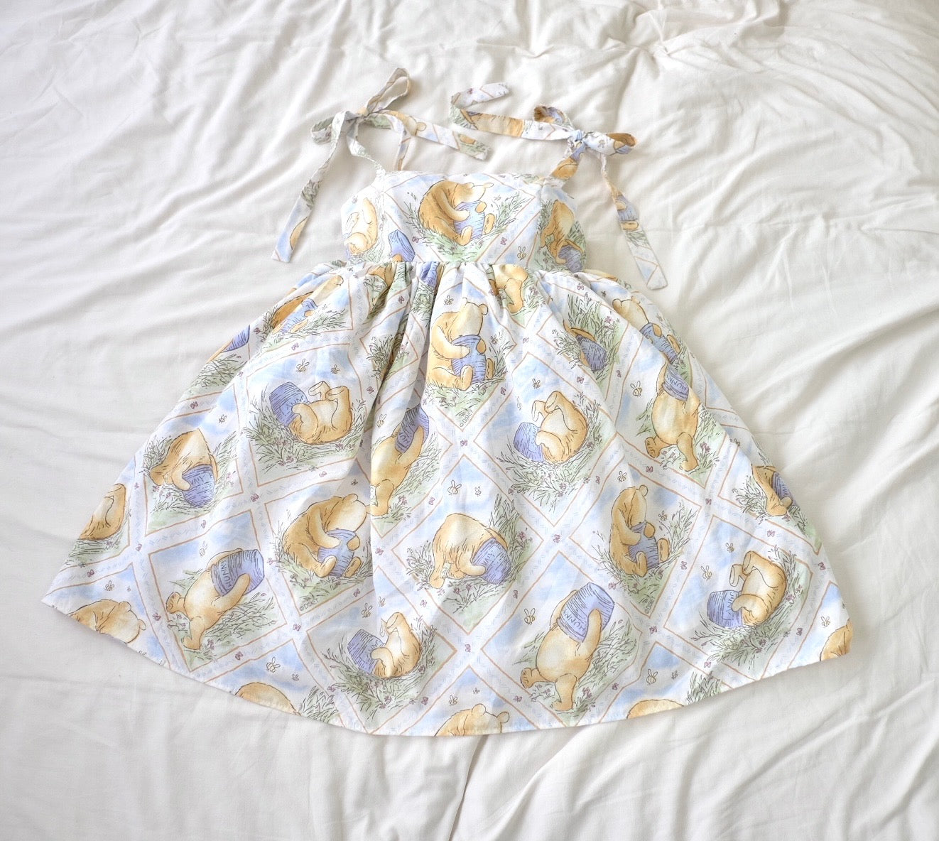 custom tie strap puff dress