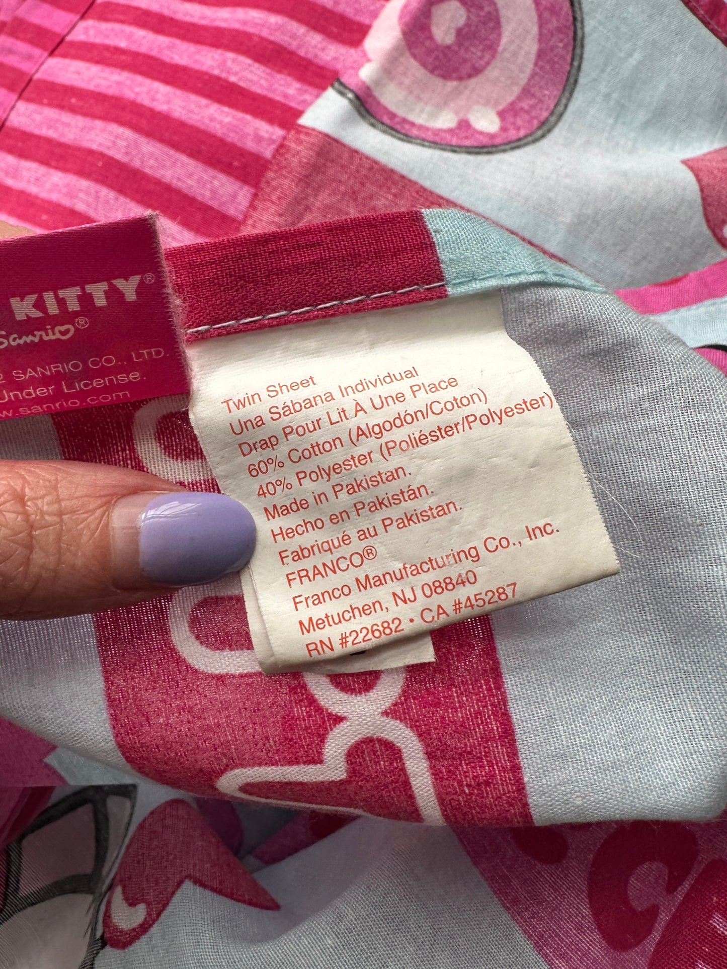 Hello Kitty Twin Flat Sheet