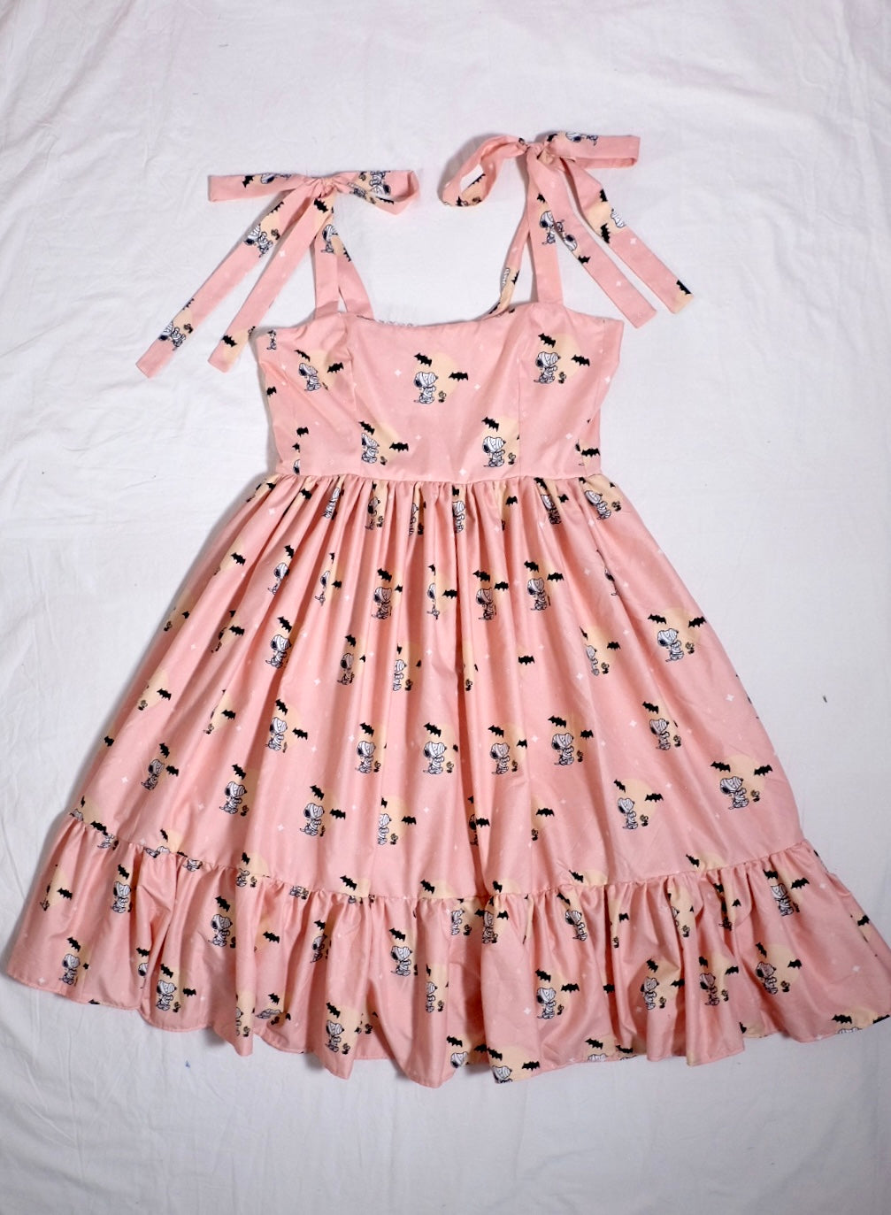 custom tie strap corset midi dress