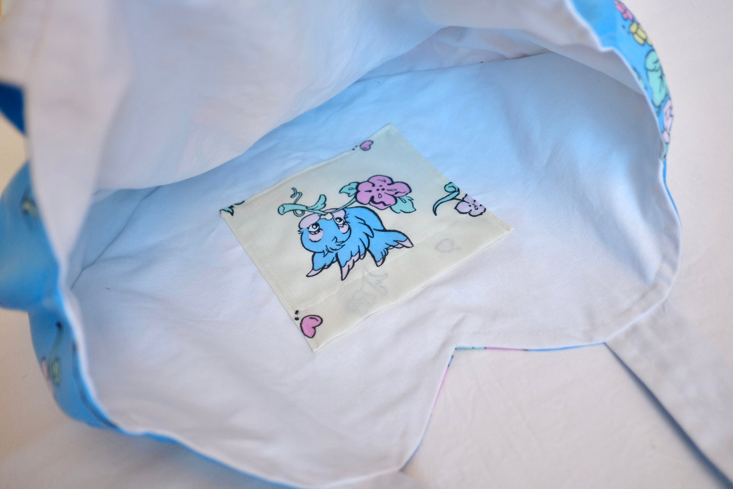 blue snow heart bag
