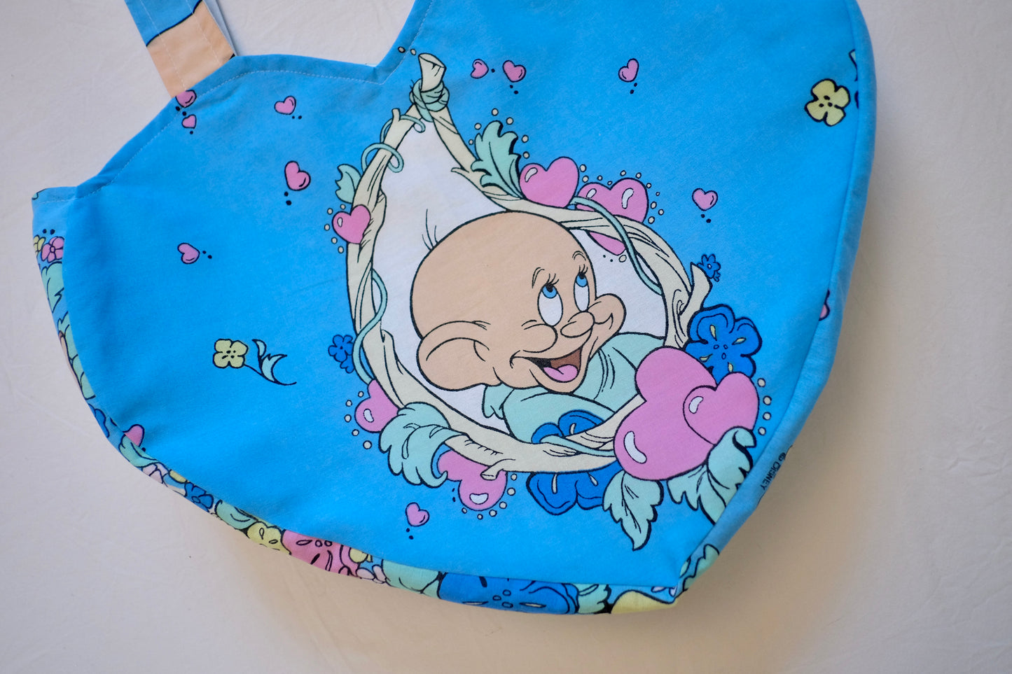 blue snow heart bag