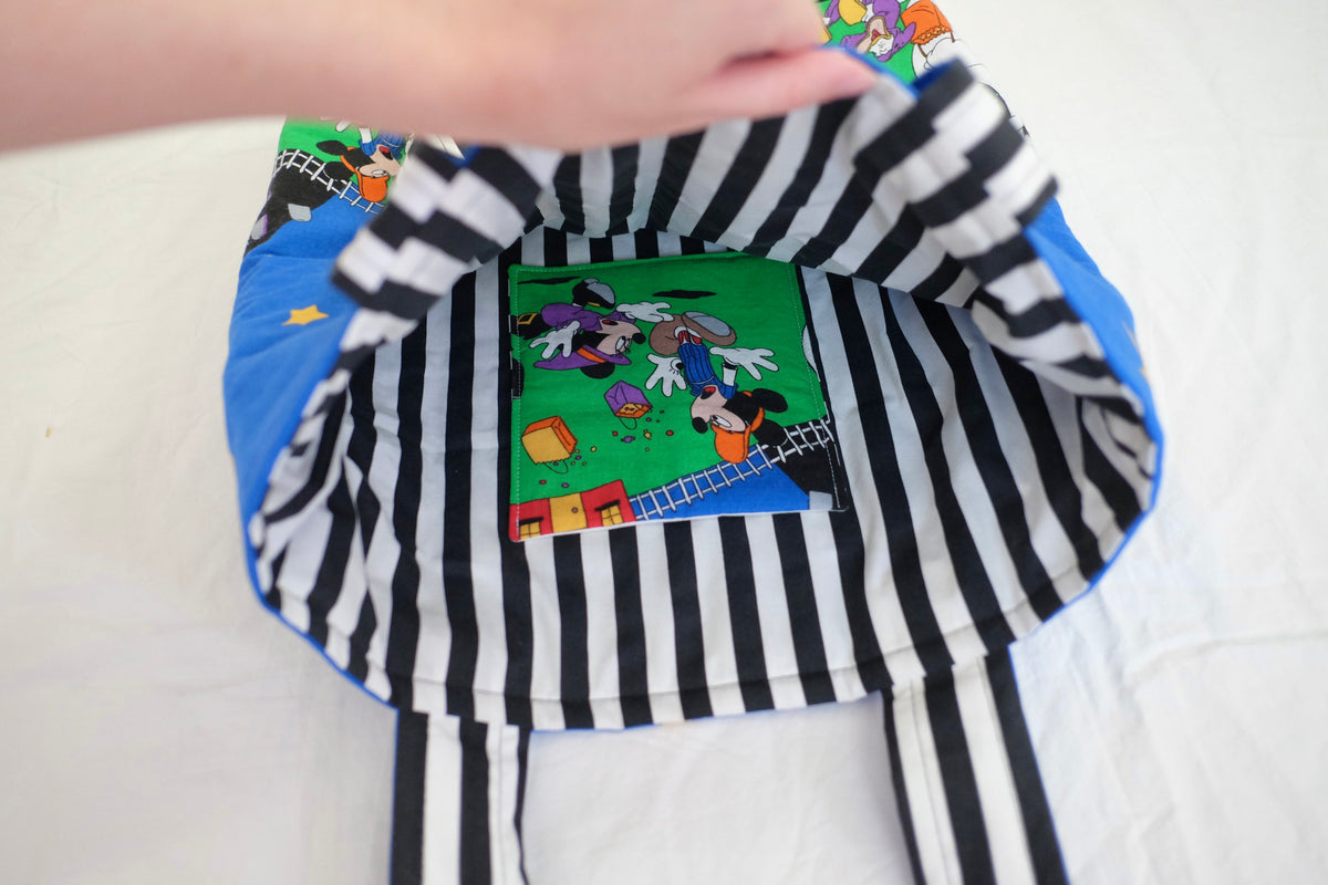 haunted house puffy tote bag