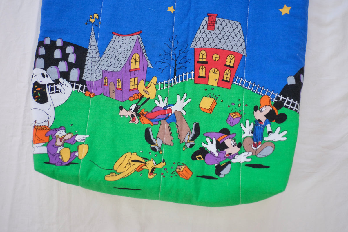 haunted house puffy tote bag