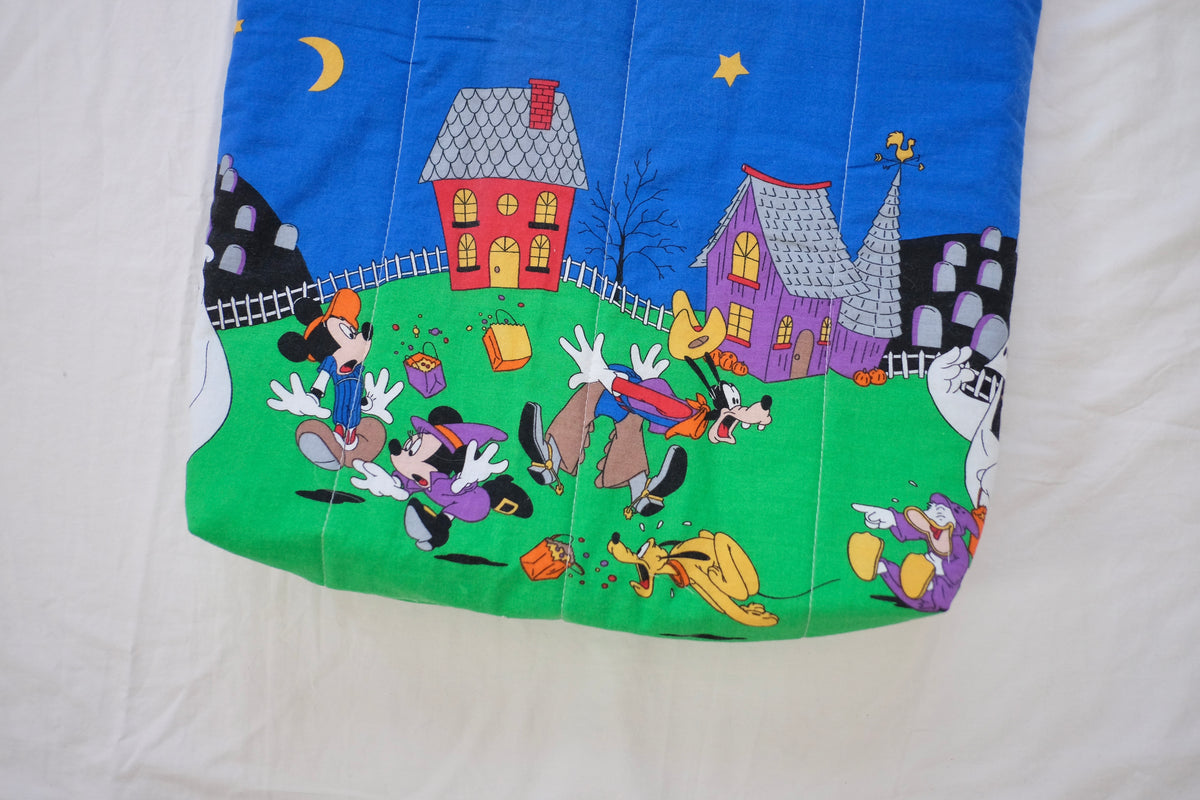 haunted house puffy tote bag