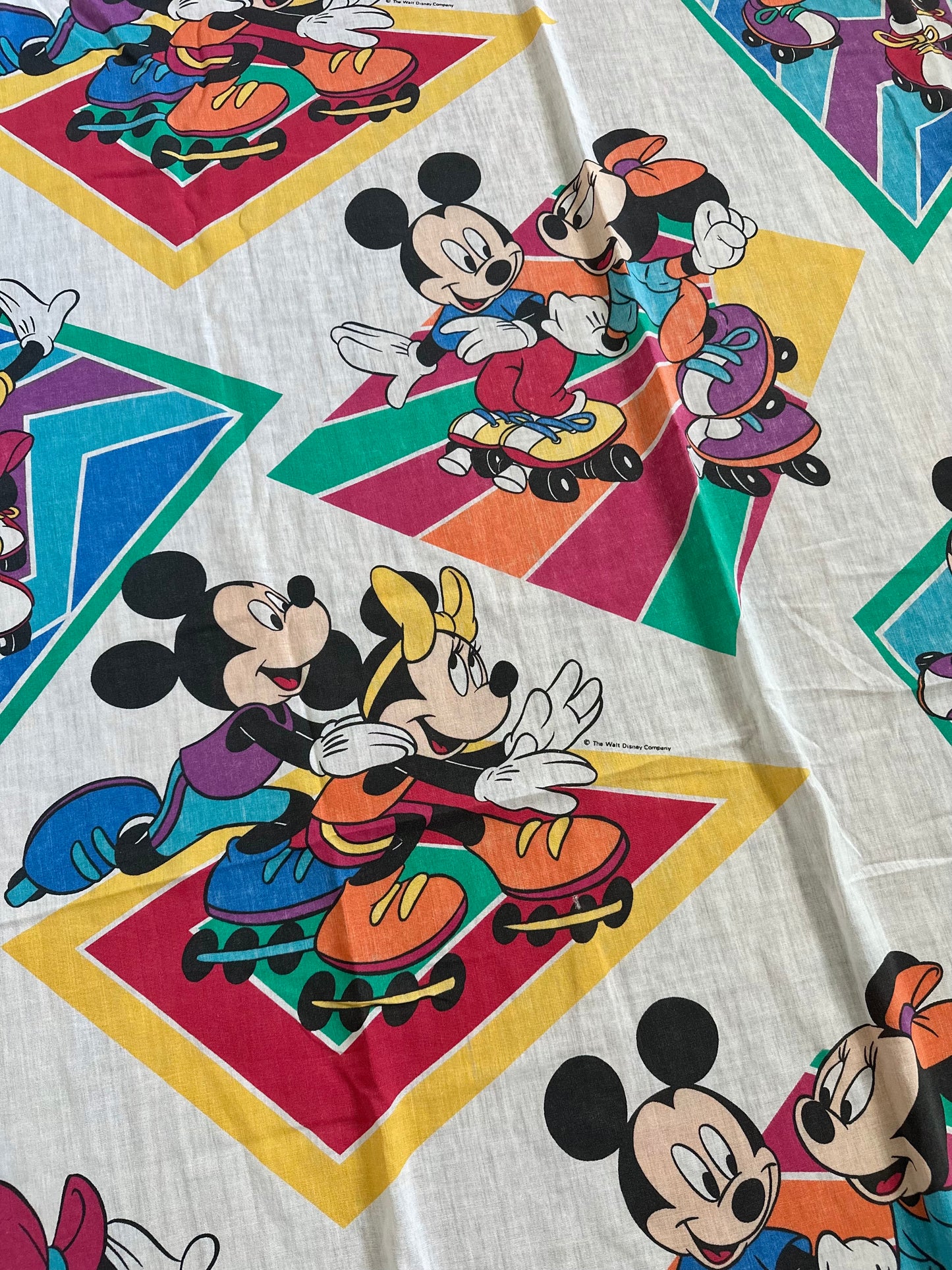 Mickey Rollerskates Twin Fitted Sheet