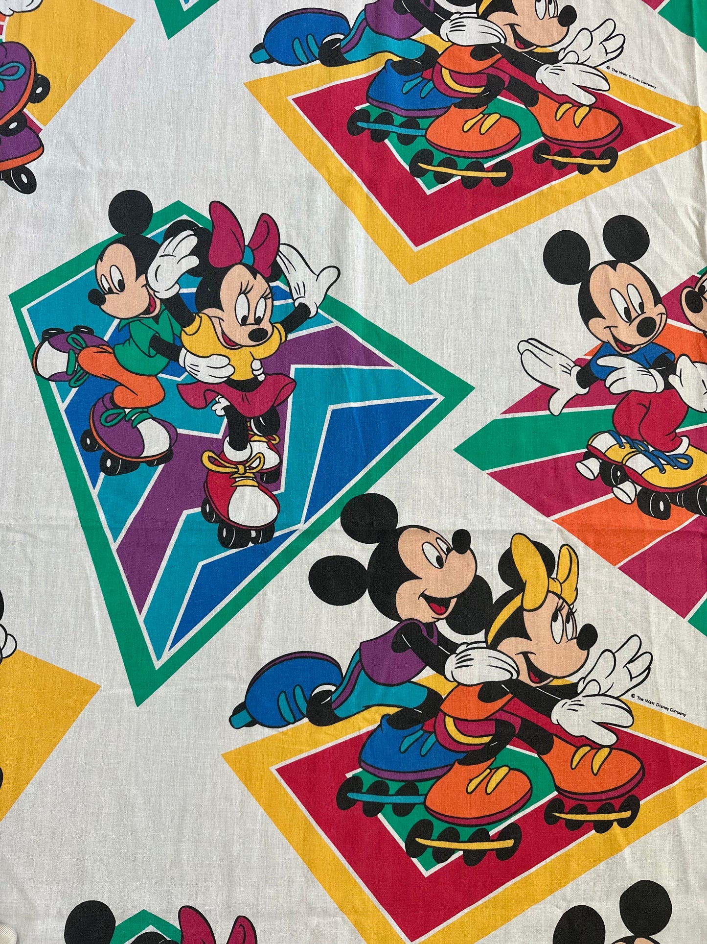 Mickey Rollerskates Twin Flat Sheet