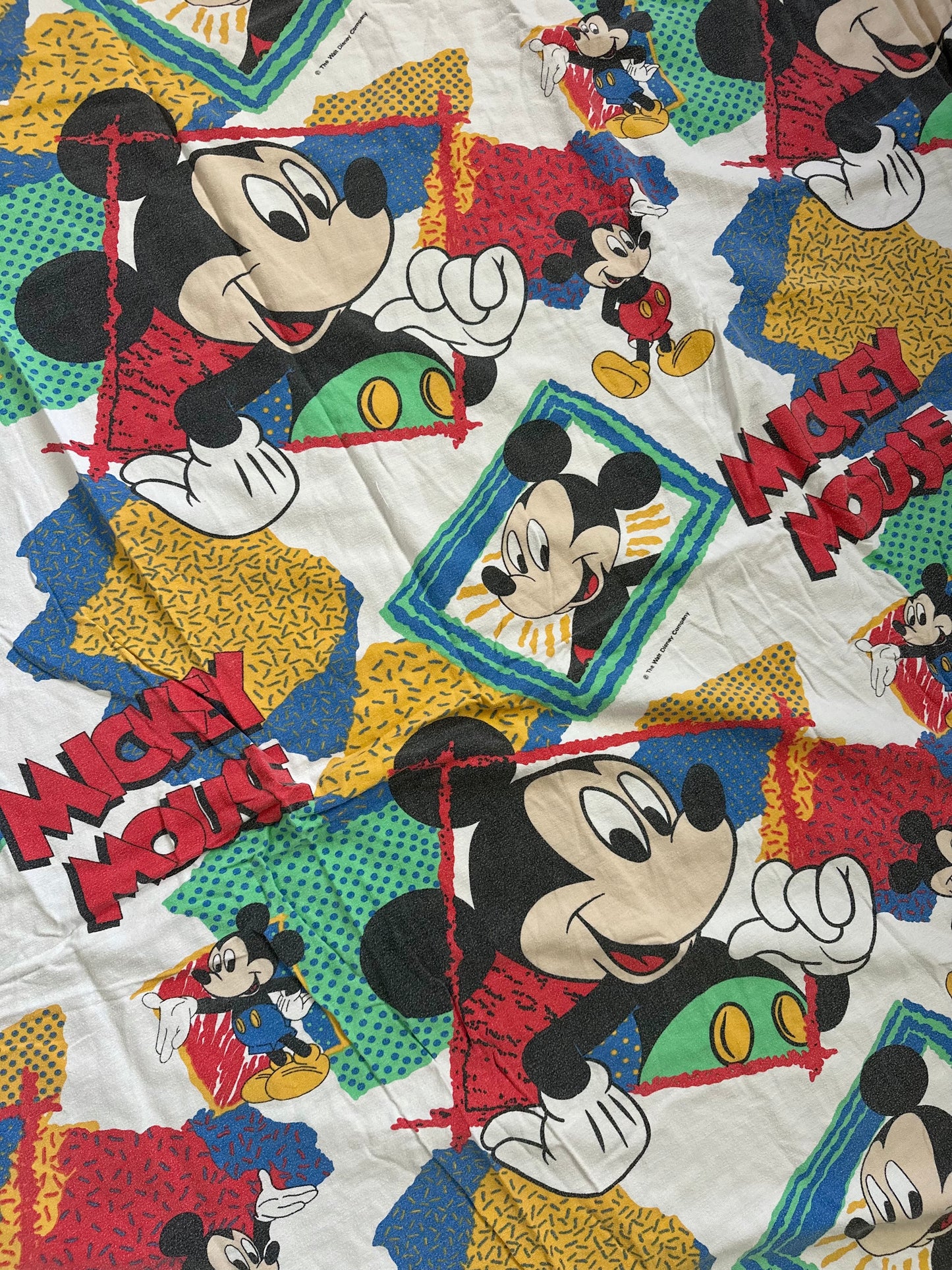 Mickey Mouse Flannel Twin Flat Sheet