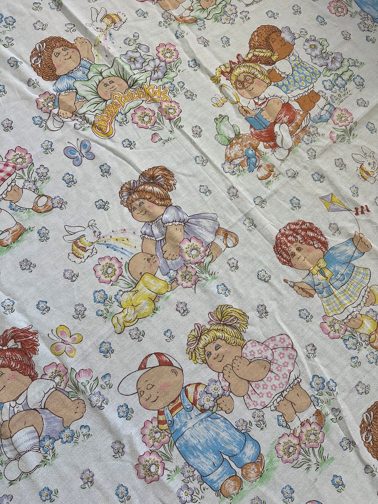 Cabbage Patch Kids Flannel Twin Flat Sheet
