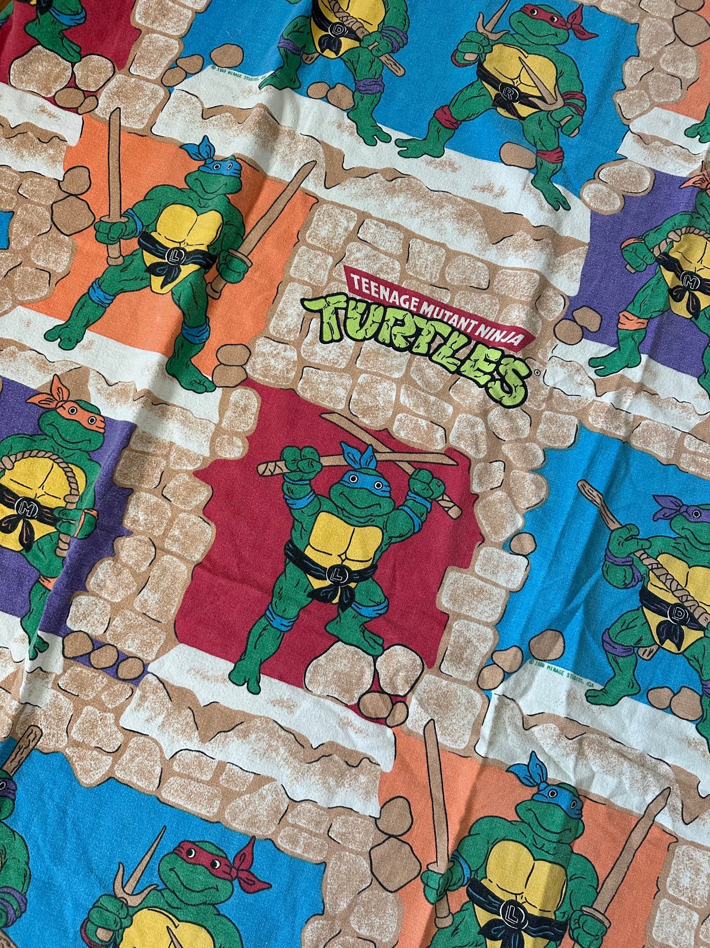 Teenage Mutant Ninja Turtles Flannel Twin Fitted Sheet