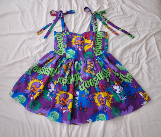 custom tie strap corset dress and bow