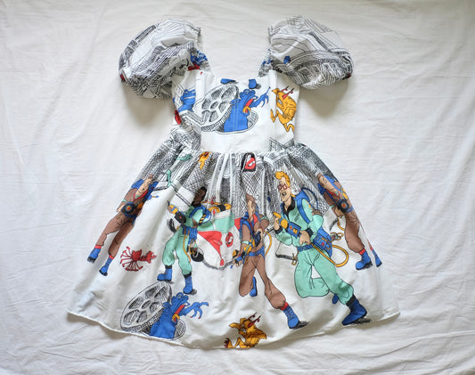 S/M ghost puff sleeve corset dress