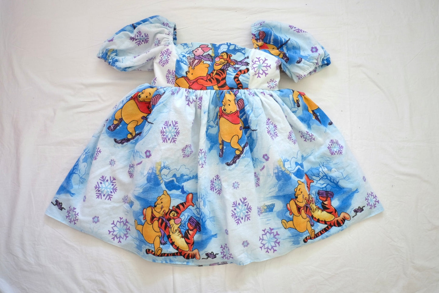 XL/2X snowy flannel puff dress