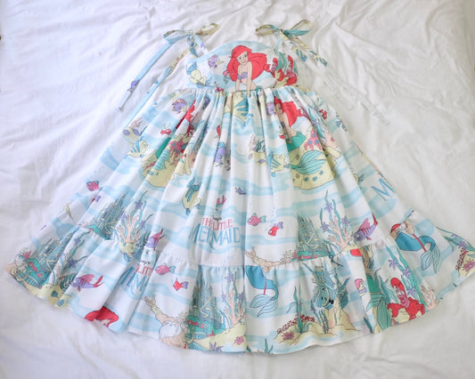 custom tie strap midi dress